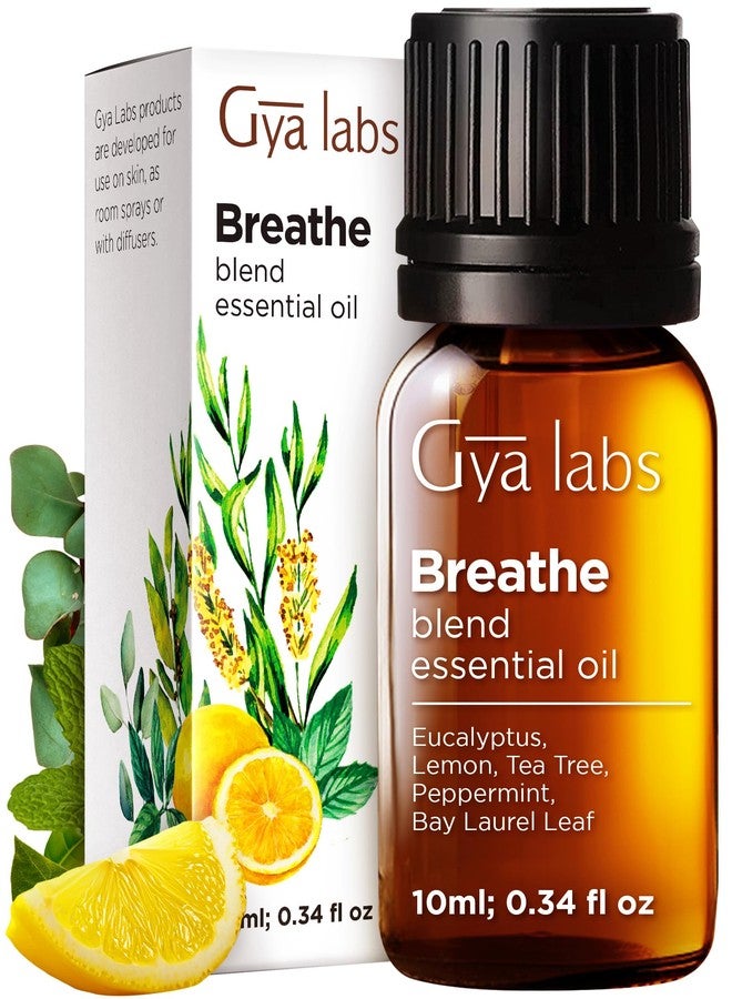 Gya Labs Breathe Essential Oil Blends - 100% Pure Natural Breathe Easy Essential Oils from Eucalyptus, Peppermint and More for Humidifier Cleaner (0.34 Fl Oz) - Image 1